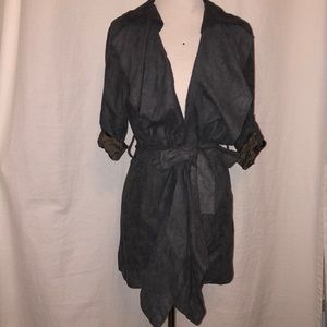 Ya Los Angeles long gray tie blazer size large